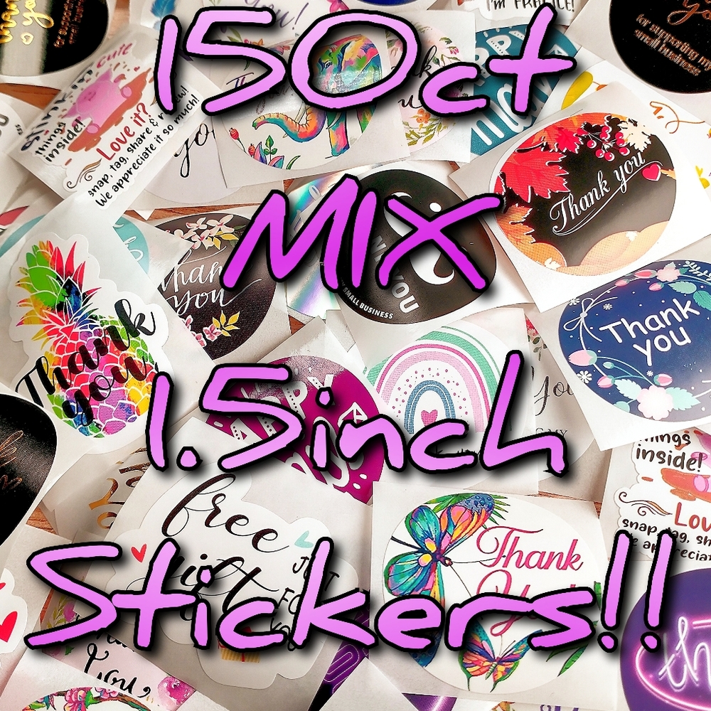 Stickers thank you 1.5inch 150ct